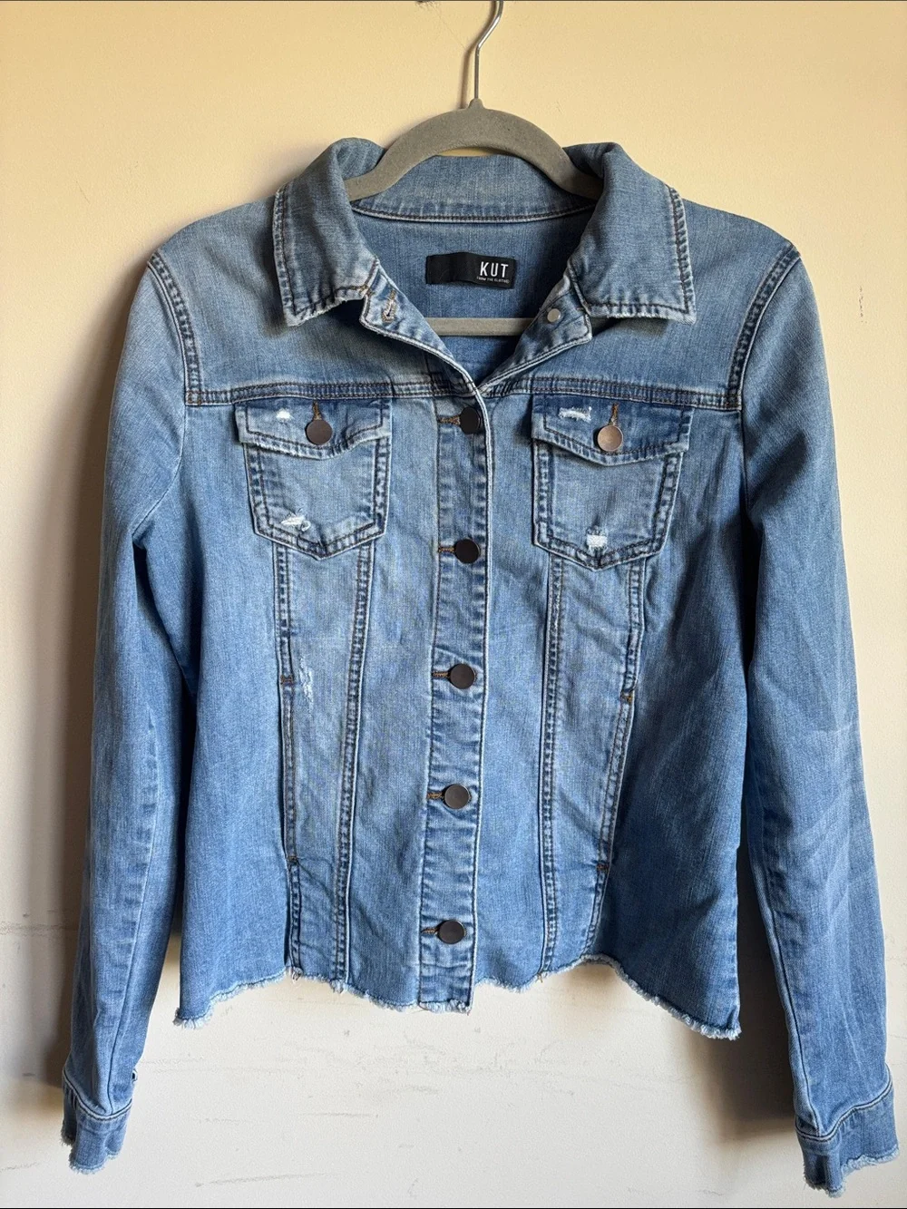 Kut from the Kloth Light Blue Denim Button-Up Jacket - Picture 3 of 5